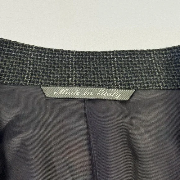 Canali Suit Jacket Mens 54 Gray Check Wool Cashmere Tweed Sport Coat Made Italy